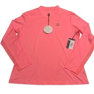 NWT Tail Long Sleeve Golf Shirt Whistling Straits Melon Punch Size XL.